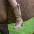 VINTAGE DAMEN-WESTERNSTIEFEL MIT BESTICKTEM SCHAFT UND SPITZKAPPE – REITSTIEFEL